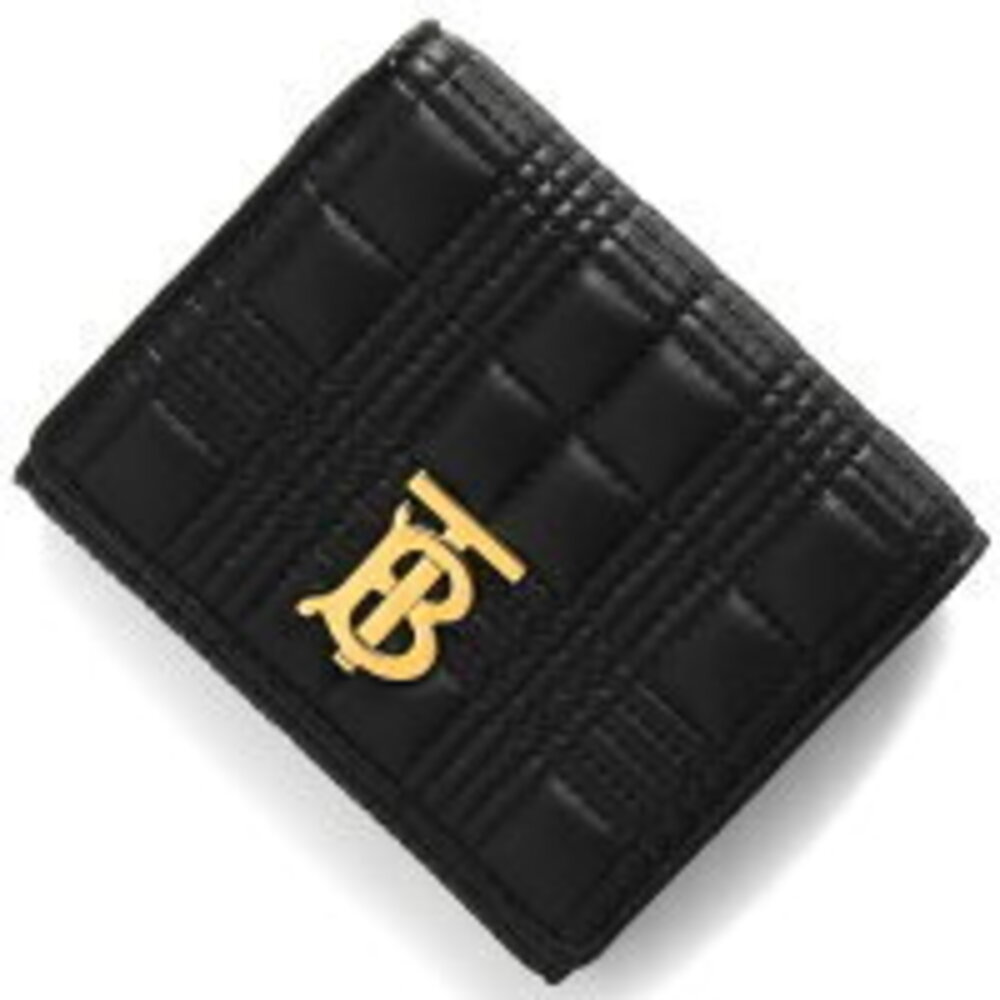 Burberry Check Lola Black Wallet Quilted COMPACT Trifold - Picture 2 of 5